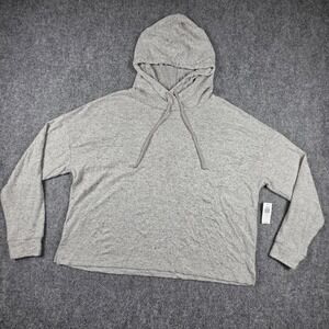 Old Navy Womens Gray Heathered Long Sleeve Hoodie Pullover Size M NWT
